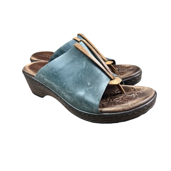 Born Shoes - Born Hanita leather Rey‎ bohemian wedge sandals SZ 9